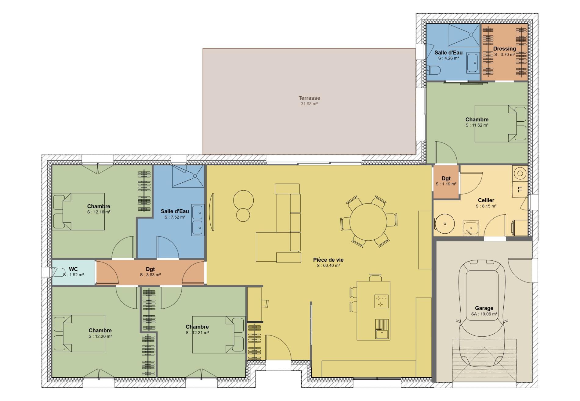Modèle 4 chambres 138m² + Garage